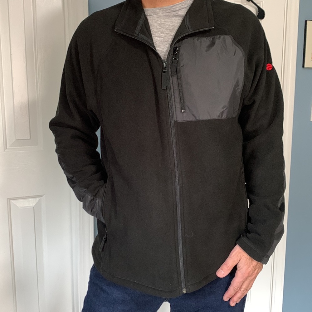 Clique large zip up - black with red logo
